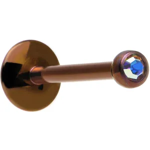 16 Gauge 3/8 Aurora Gem Bronze Anodized Titanium Labret Monroe 2.5mm