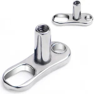 16 Gauge 3mm Rise 2 Hole Implant Grade Titanium Dermal Anchor Base