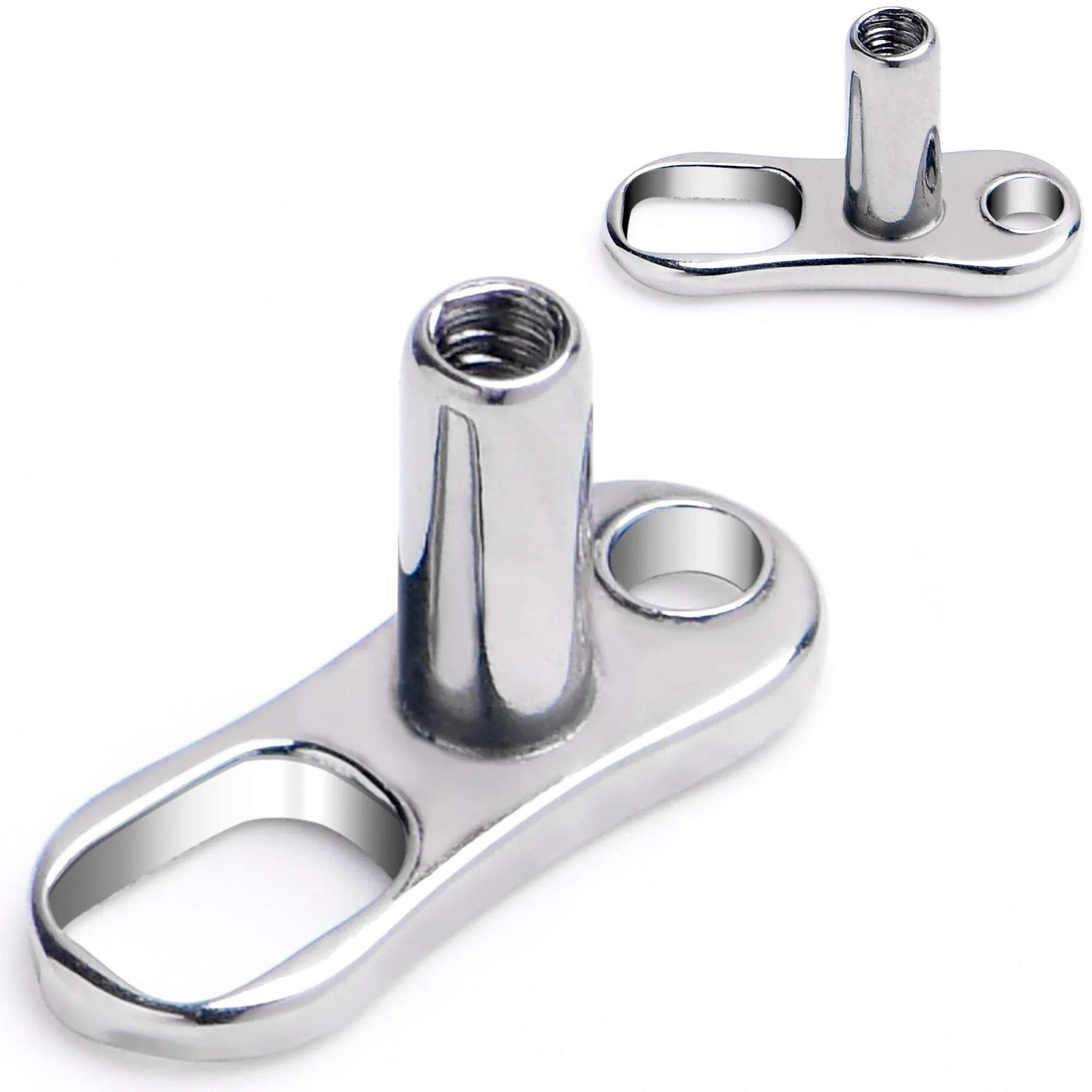 16 Gauge 3mm Rise 2 Hole Implant Grade Titanium Dermal Anchor Base
