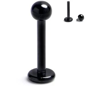 16 Gauge 5/16 Black Internally Threaded Ball End Labret Monroe Tragus
