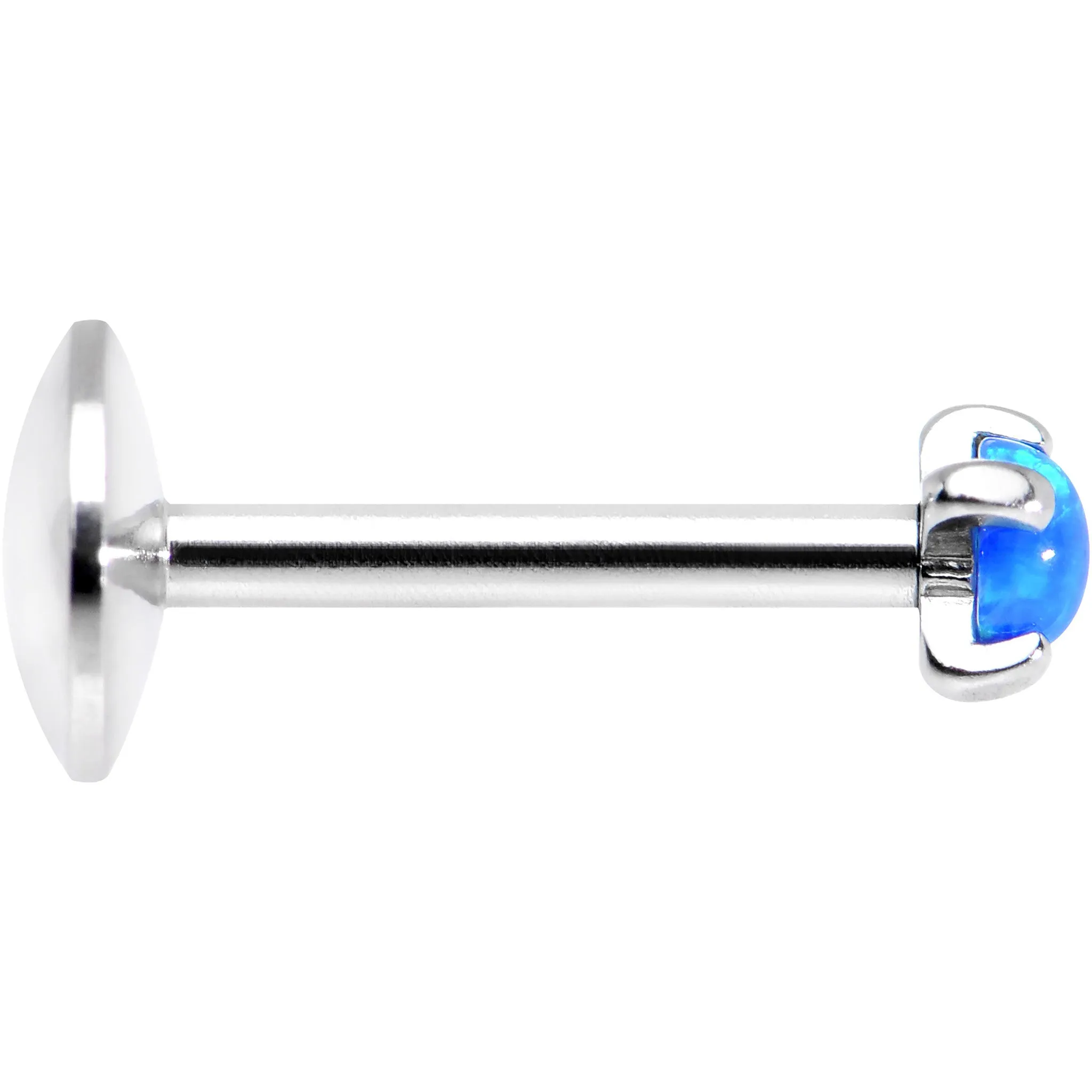 16 Gauge 5/16 Blue 2.5mm Synthetic Opal Internally Threaded Labret