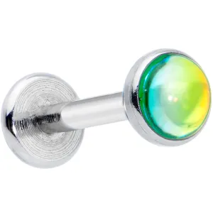 16 Gauge 5/16 Green Faux Opal Internally Threaded Labret Monroe Tragus