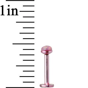 16 Gauge 5/16 Pink 3mm Synthetic Opal Internally Threaded Labret