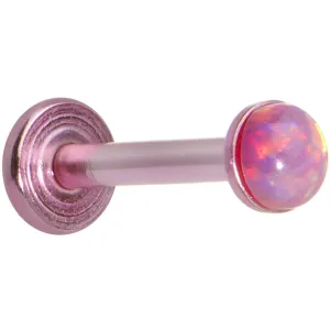 16 Gauge 5/16 Pink 3mm Synthetic Opal Internally Threaded Labret