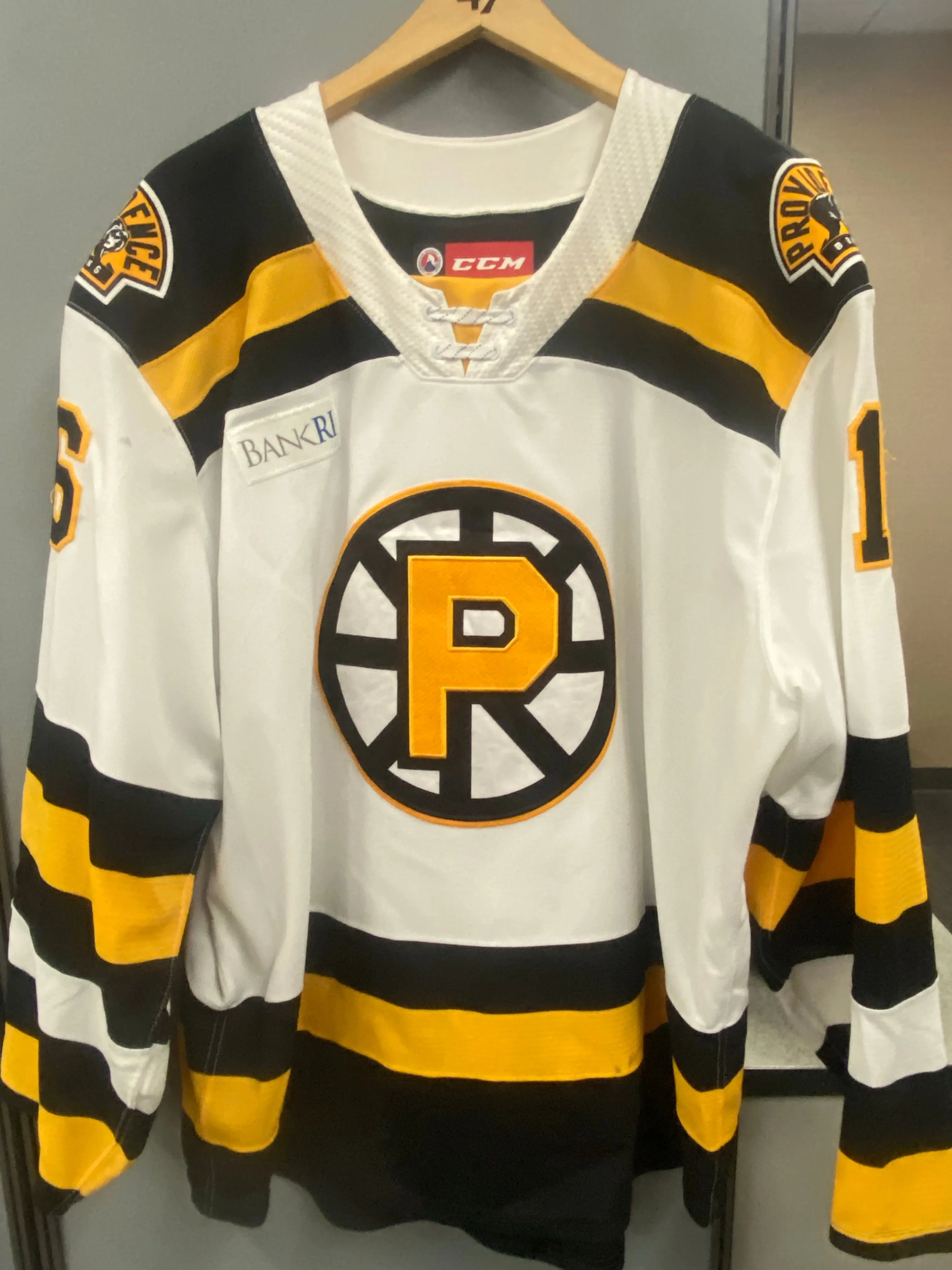 #16 Robert Lantosi 2020-21 Game Worn White Jersey
