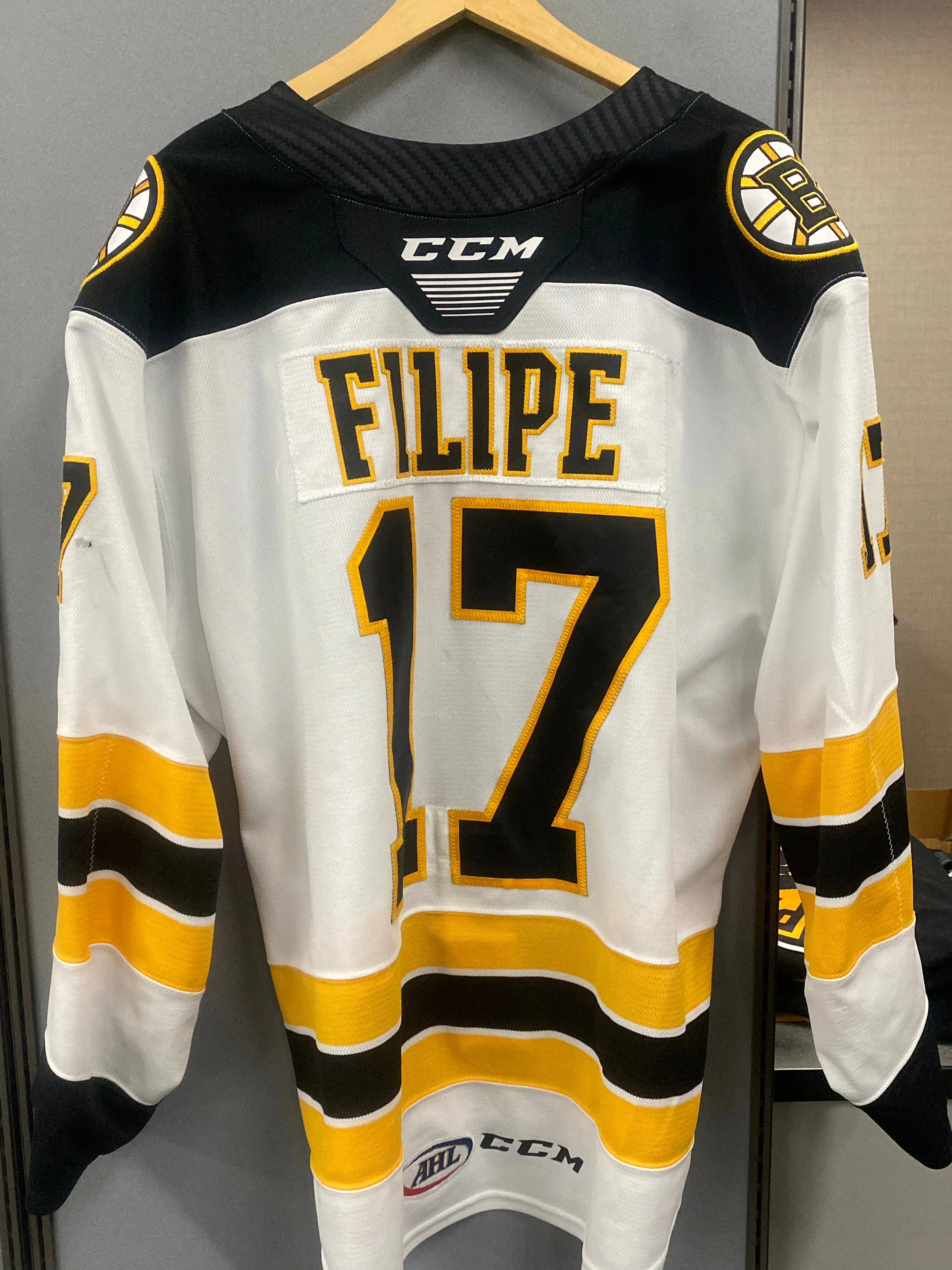 #17 Matt Filipe 2021-22 Game Worn White Jersey