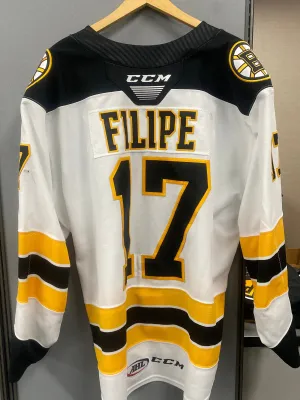 #17 Matt Filipe 2021-22 Game Worn White Jersey