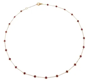 1.83CT T.W. Ruby Diamond by the Yard Chain Necklace