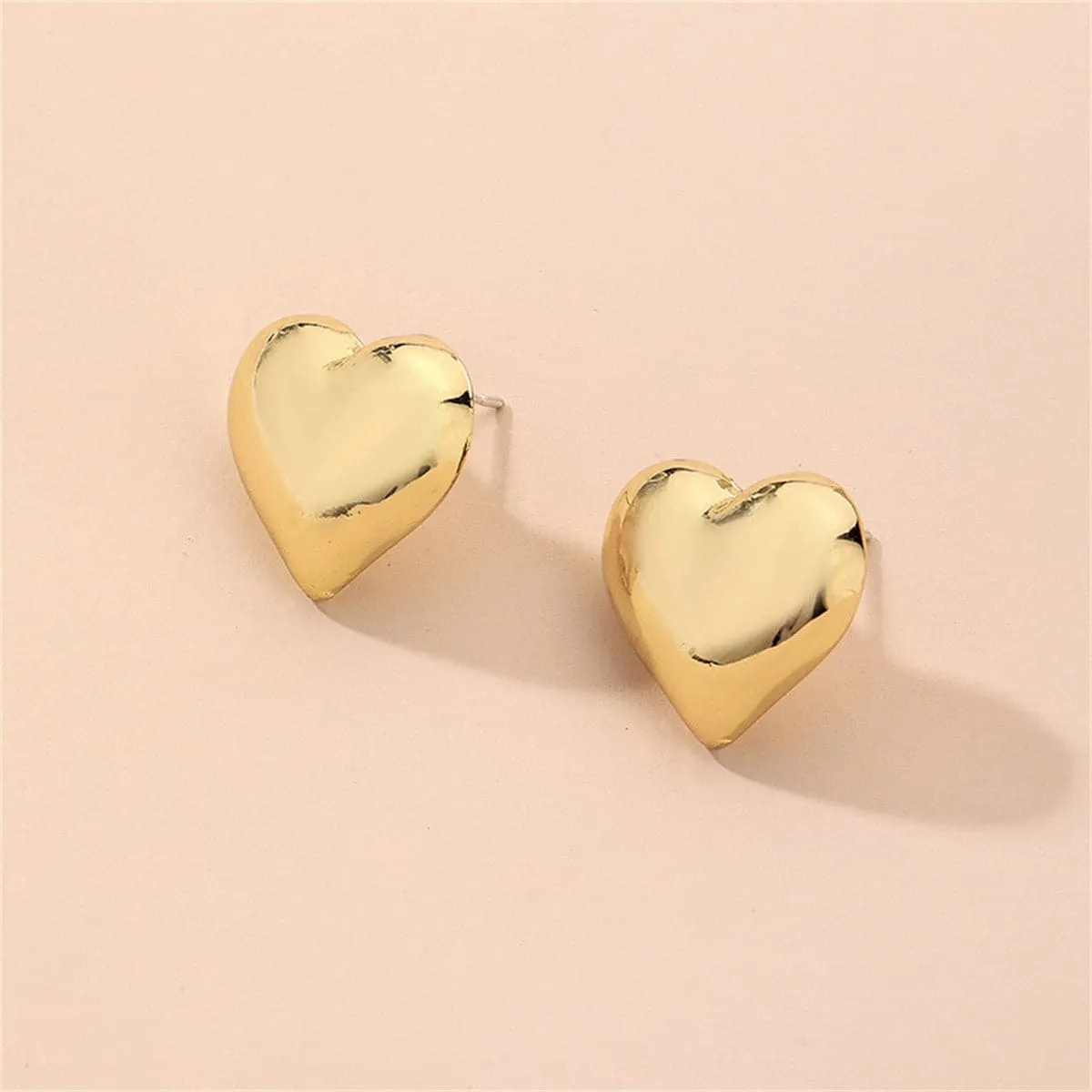 18K Gold-Plated Heart Stud Earrings
