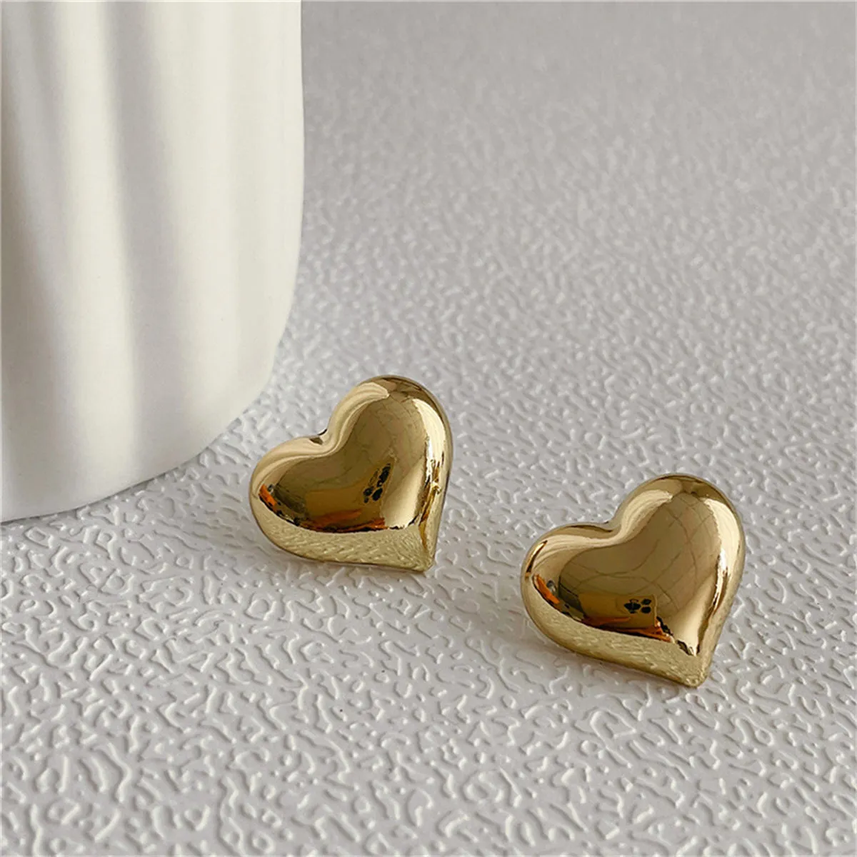 18K Gold-Plated Heart Stud Earrings