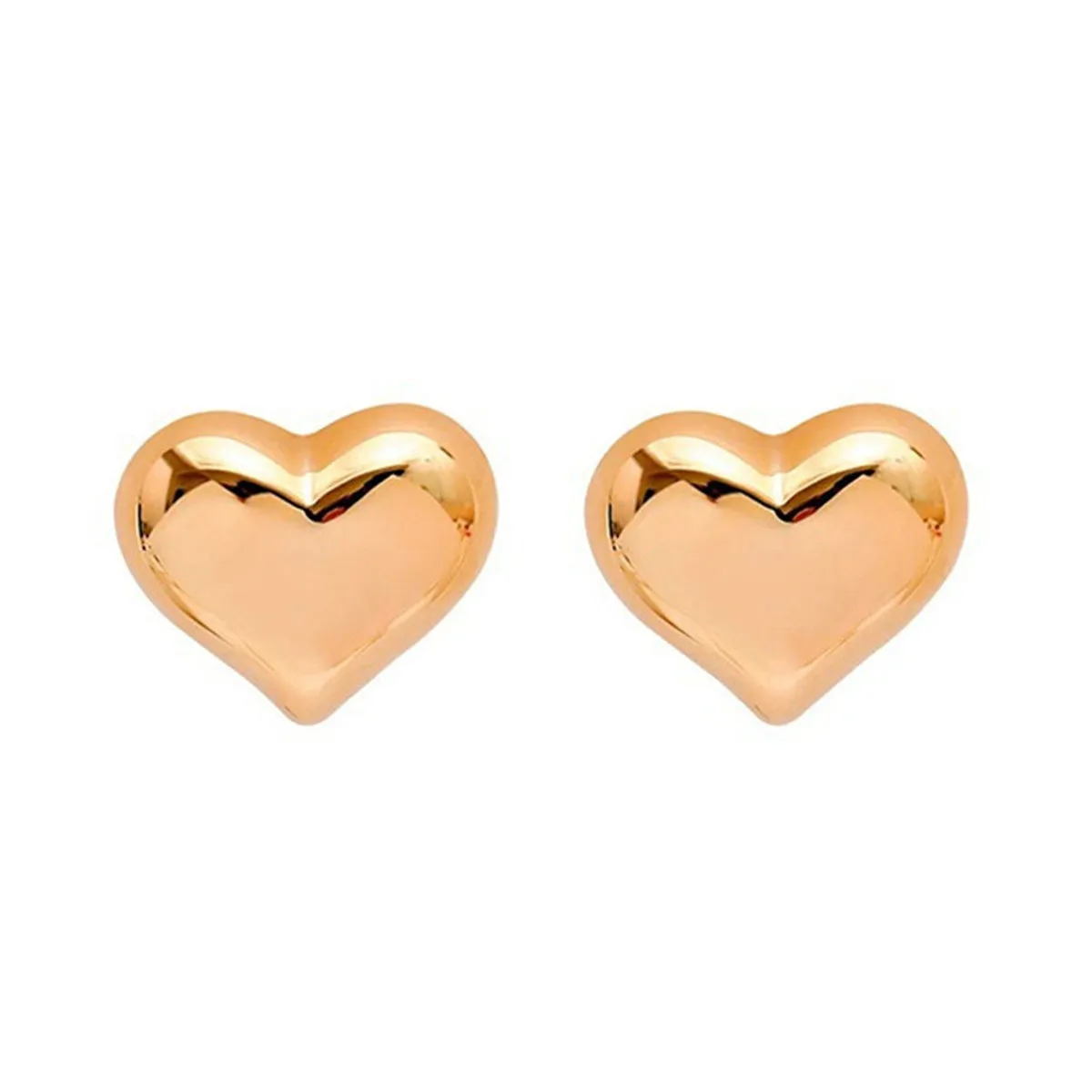 18K Gold-Plated Heart Stud Earrings