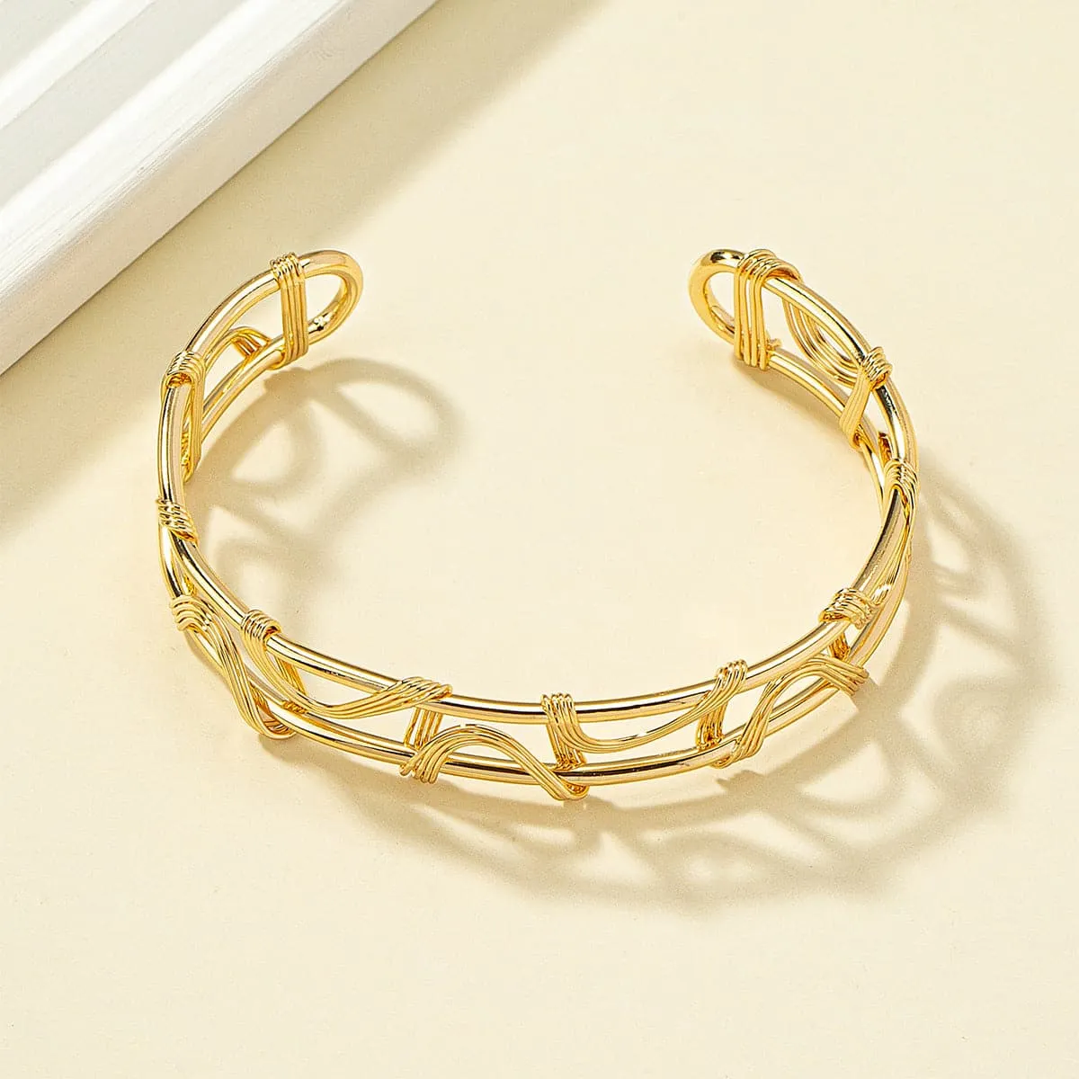 18K Gold-Plated Rattan Cuff