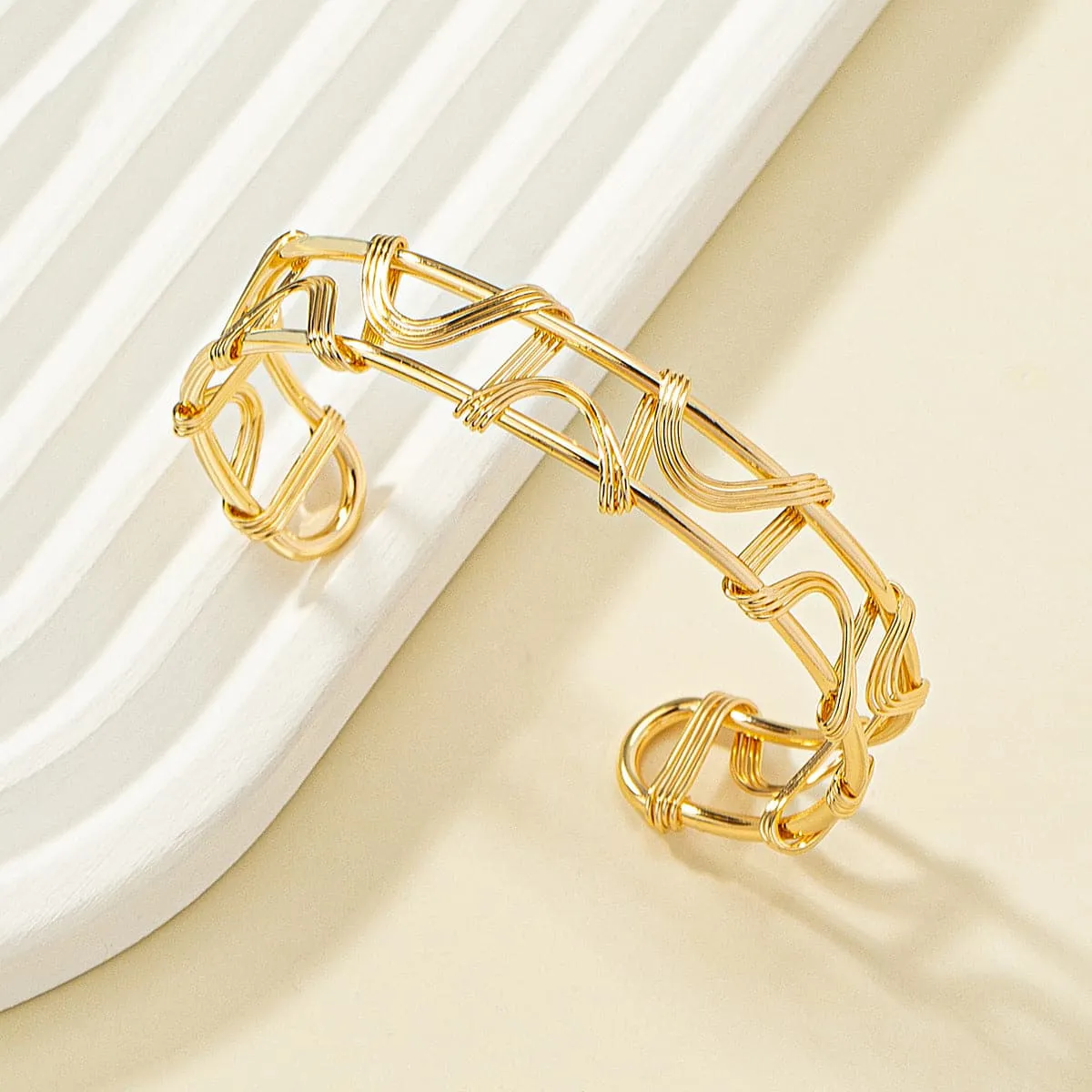 18K Gold-Plated Rattan Cuff