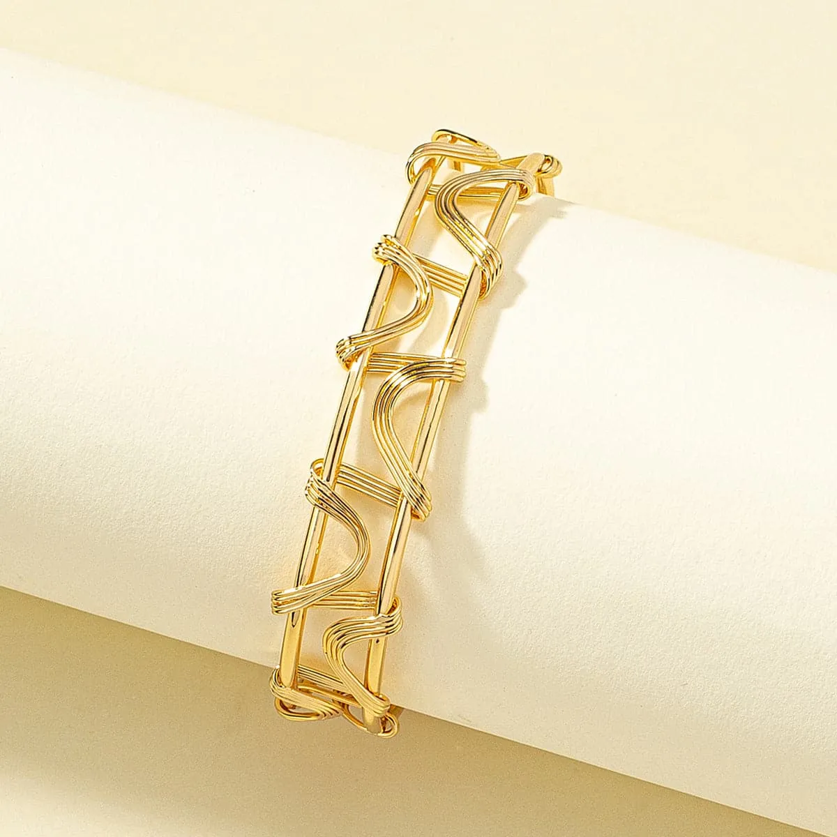 18K Gold-Plated Rattan Cuff