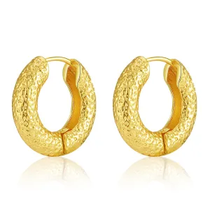 18K Gold-Plated Rugged Huggie Earrings
