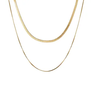 18K Gold-Plated Snake Layered Necklace