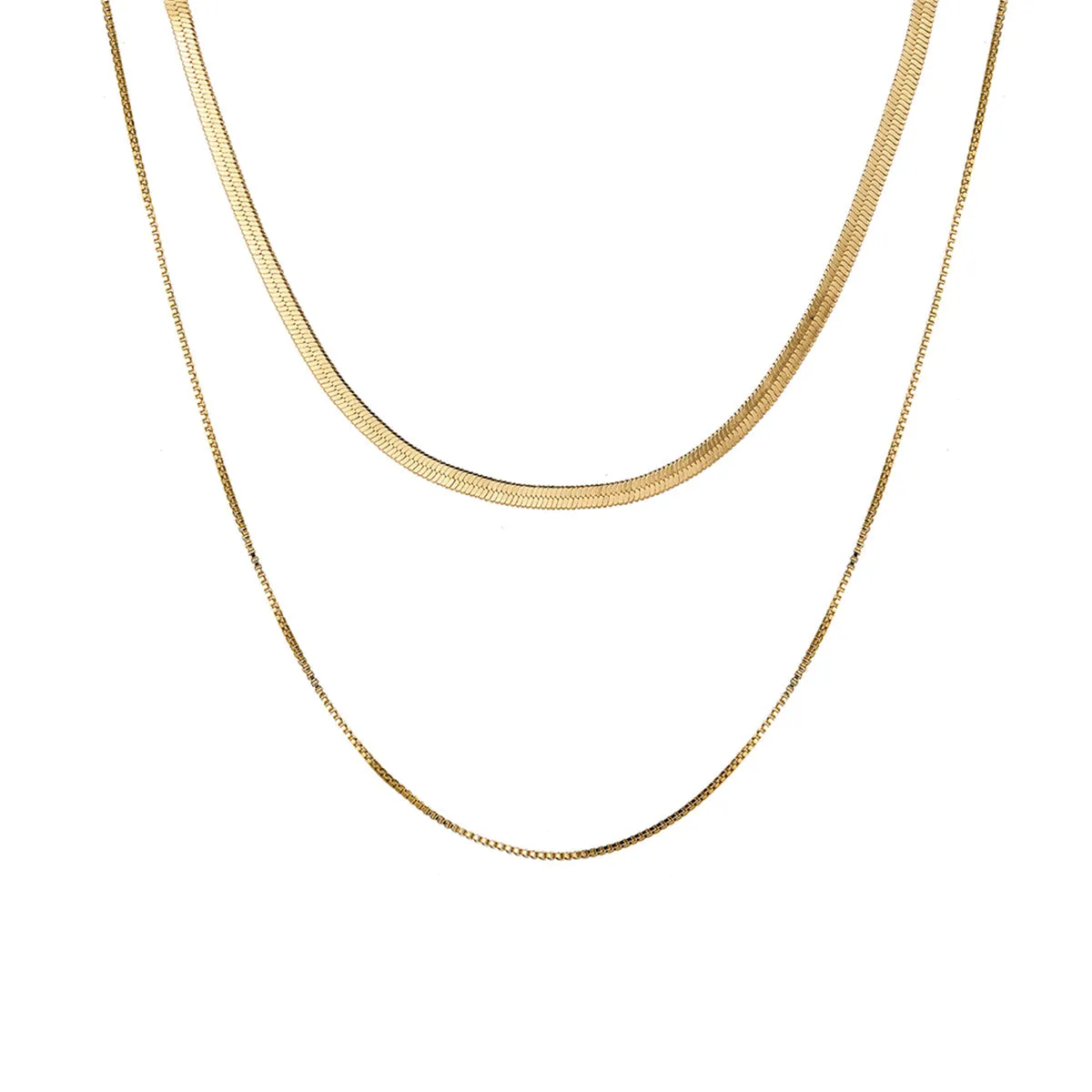 18K Gold-Plated Snake Layered Necklace