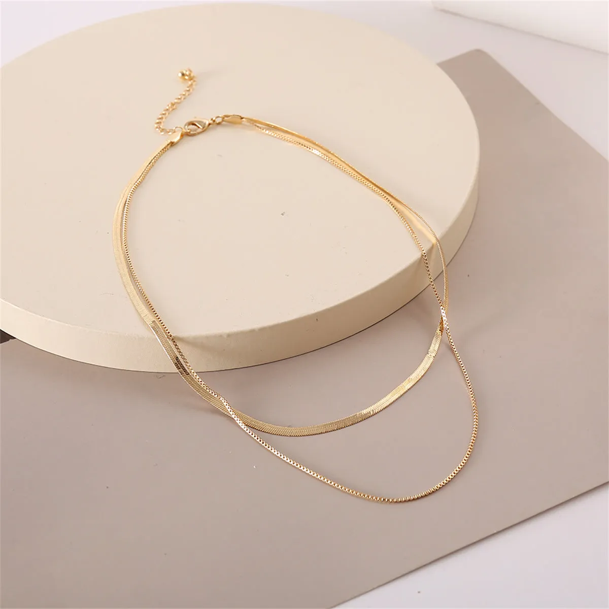 18K Gold-Plated Snake Layered Necklace