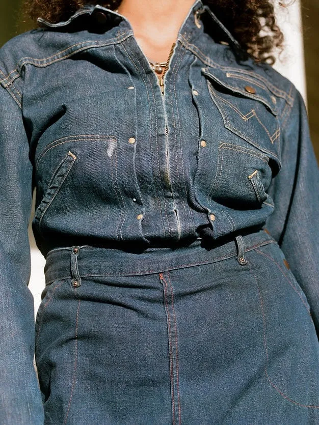 1950s Side Button/ Snap Worn In Jeans