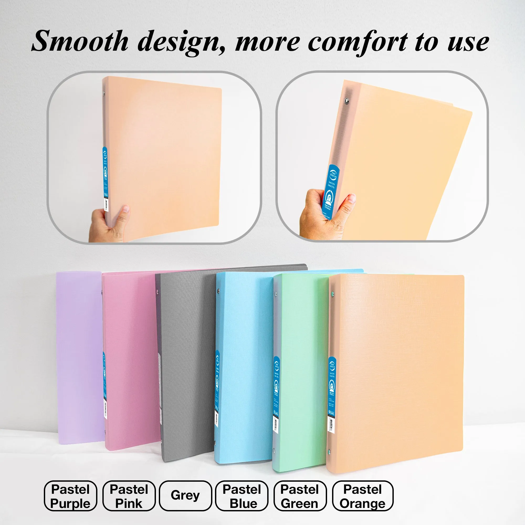1" Pastel Color Poly 3-Ring Binder w/ Pocket