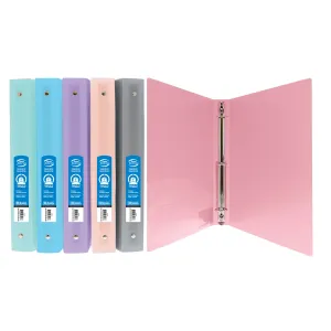 1" Pastel Color Poly 3-Ring Binder w/ Pocket