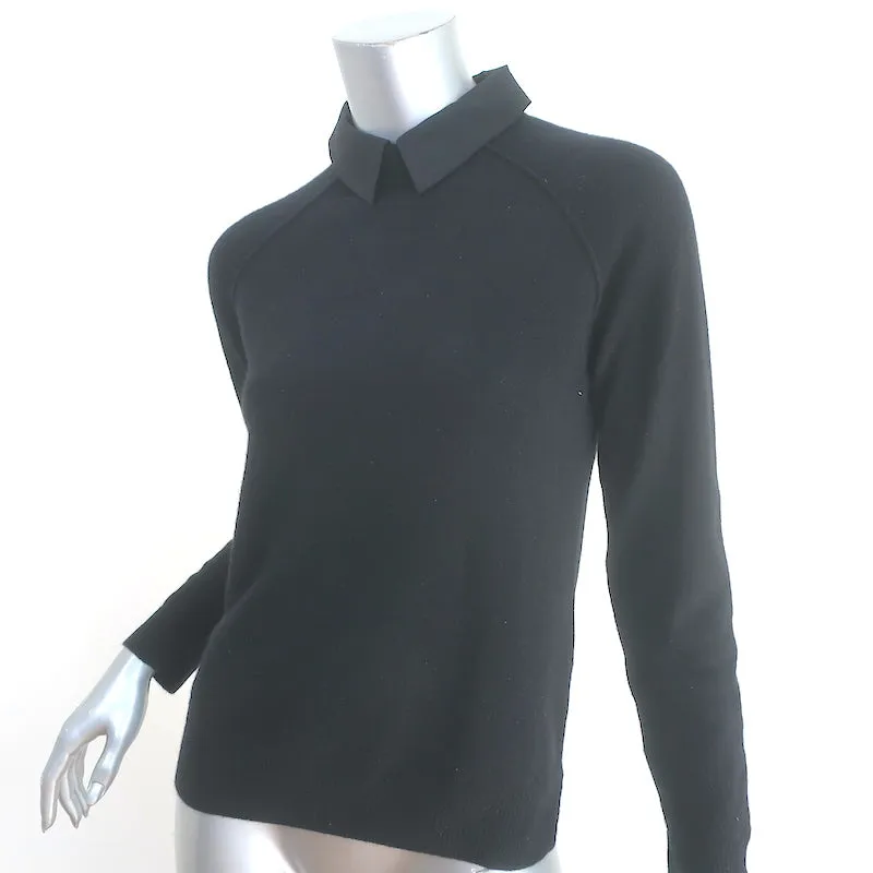 27 Miles Cashmere Collared Sweater Black Size Small