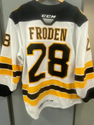 #28 Jesper Froden 2021-22 Game Worn White Jersey