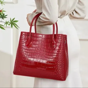 28cm Crocodile Pattern - Cowhide Leather Tote