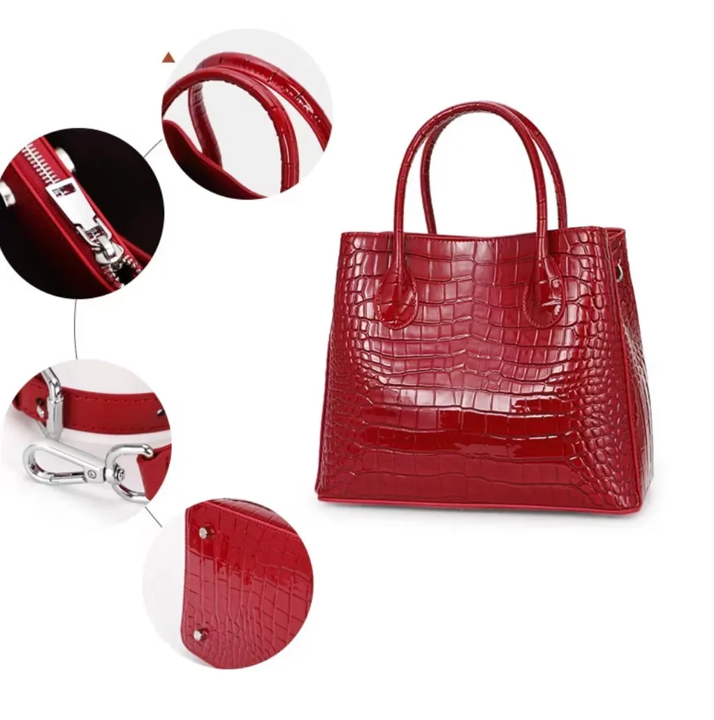 28cm Crocodile Pattern - Cowhide Leather Tote