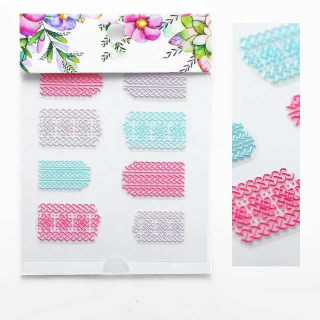 3D Embossed Flower Leaf Nail Sticker Decals
