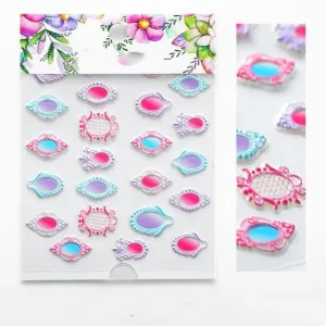 3D Embossed Flower Leaf Nail Sticker Decals