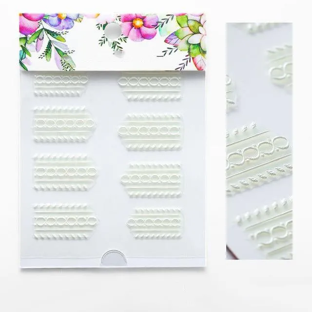3D Embossed Flower Leaf Nail Sticker Decals