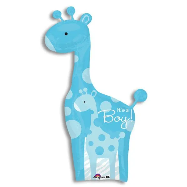 42" Baby Boy Safari Giraffe Jumbo Balloon