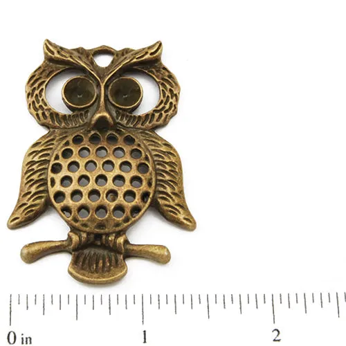47*26mm Vintage antique bronze Zinc alloy Pendants,Large Owl,sold 20 pcs per pkg