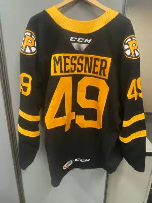 #49 Joel Messner 2019-20 Game Worn Black Jersey