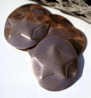 50mm x 38mm Oval with Star Embossed Blanks Enameling Stamping Texturing