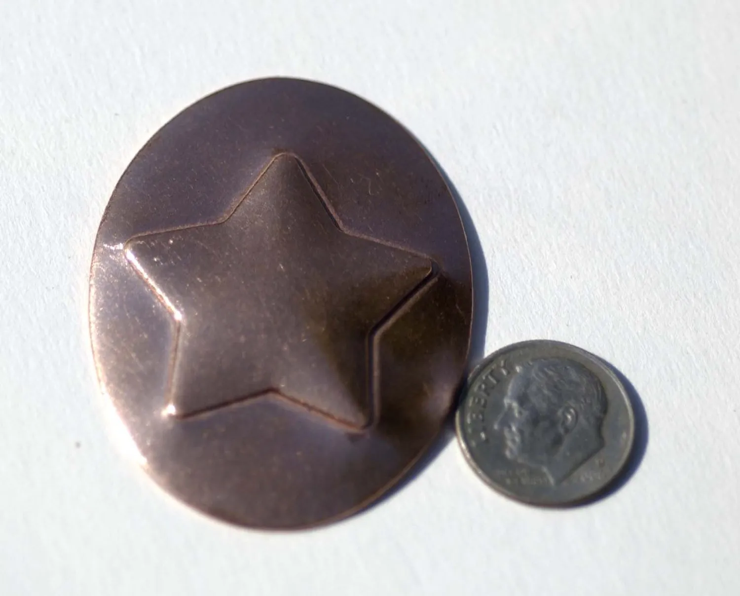 50mm x 38mm Oval with Star Embossed Blanks Enameling Stamping Texturing
