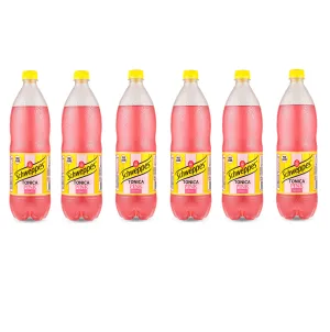 6x Schweppes Tonica Pink Erfrischungsgetränk mit Johannisbeere gewürzt PET 1Lt