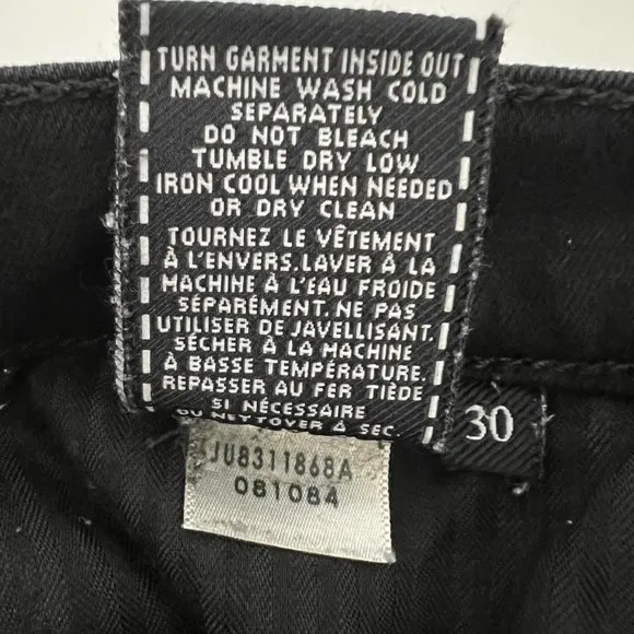 7 For All Mankind Womens Gwenevere Ankle Skinny Jeans Black Raw Step Hem size 30