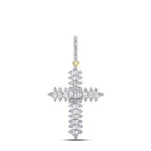 7/8 CTW-DIA NK COOLET CROSS PENDANT