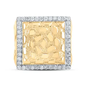 7/8CTW-DIA NK NUGGET MENS RING
