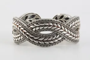 7" JAI 925 Silver Bold Journey Cuff Bracelet (91.41g.)