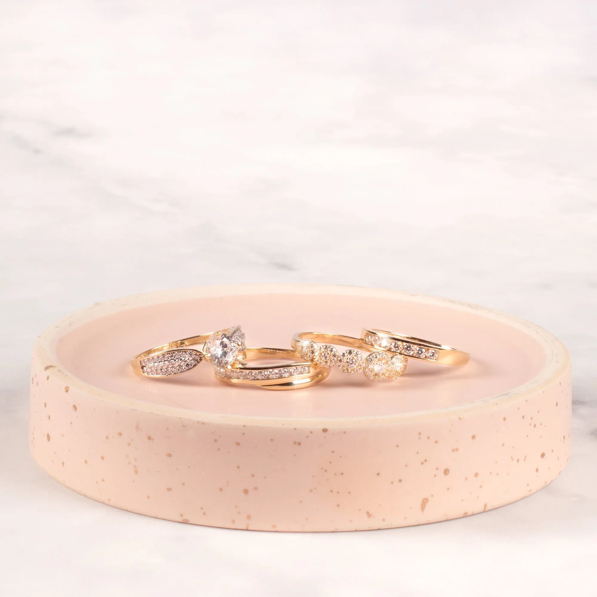 9ct Yellow Gold Cubic Zirconia Ring with Tapered Shoulders