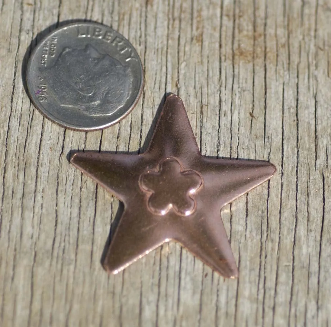 9mm Flower Embossed Blank Cutout for Enameling Stamping Texturing Metalworking Jewelry Making Blanks - 4 pieces