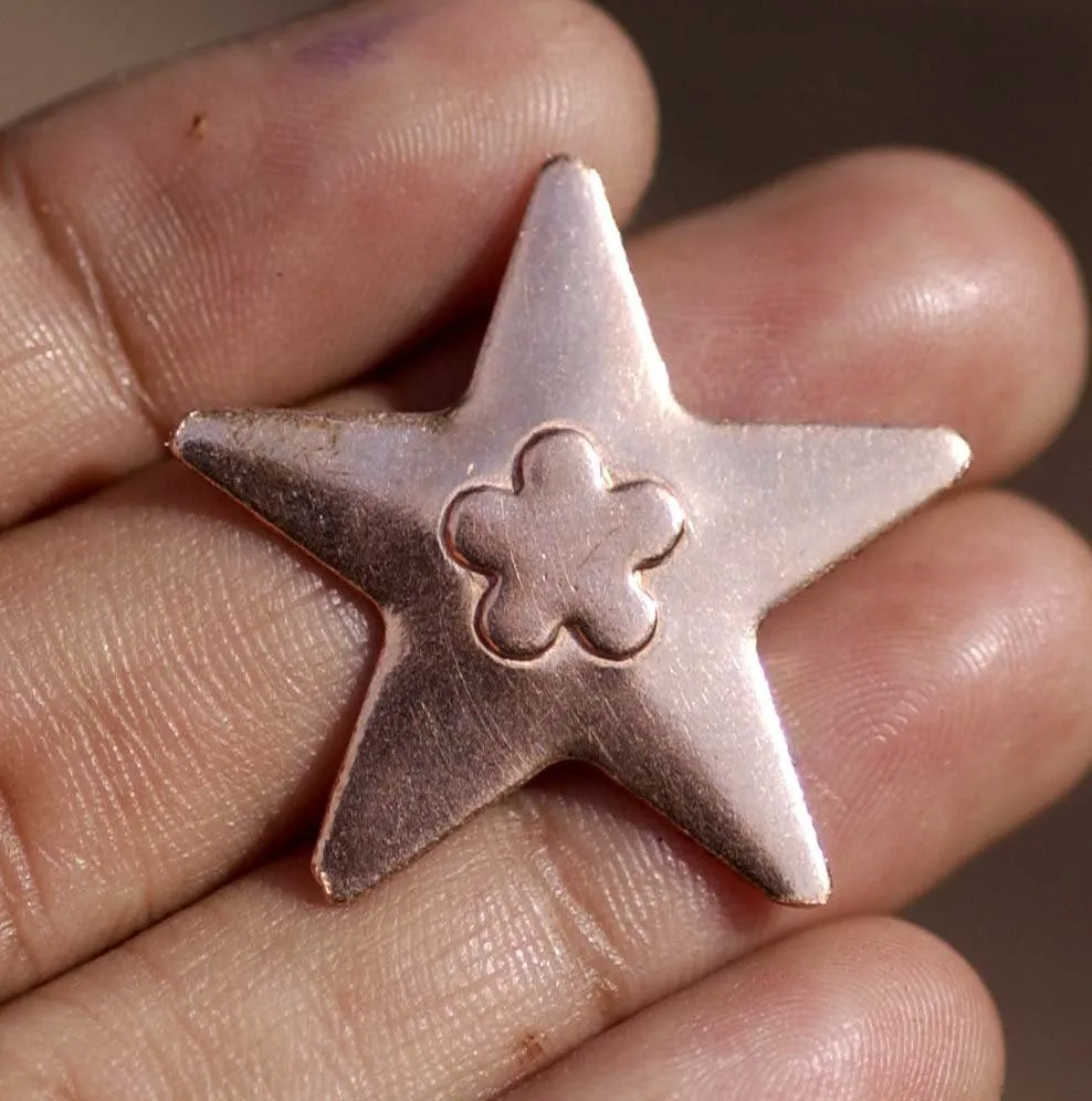 9mm Flower Embossed Blank Cutout for Enameling Stamping Texturing Metalworking Jewelry Making Blanks - 4 pieces
