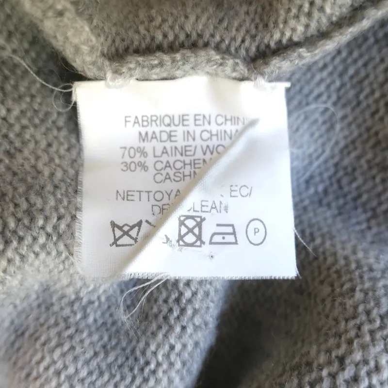 Adam Jones Turtleneck Sweater Dress Heather Gray Wool-Cashmere One Size