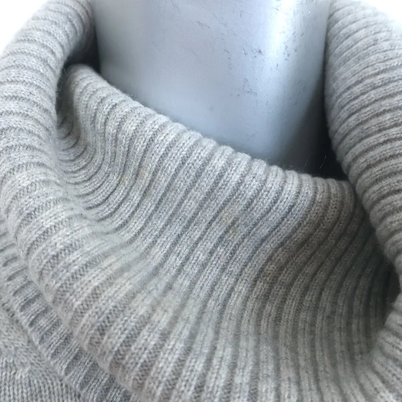 Adam Jones Turtleneck Sweater Dress Heather Gray Wool-Cashmere One Size