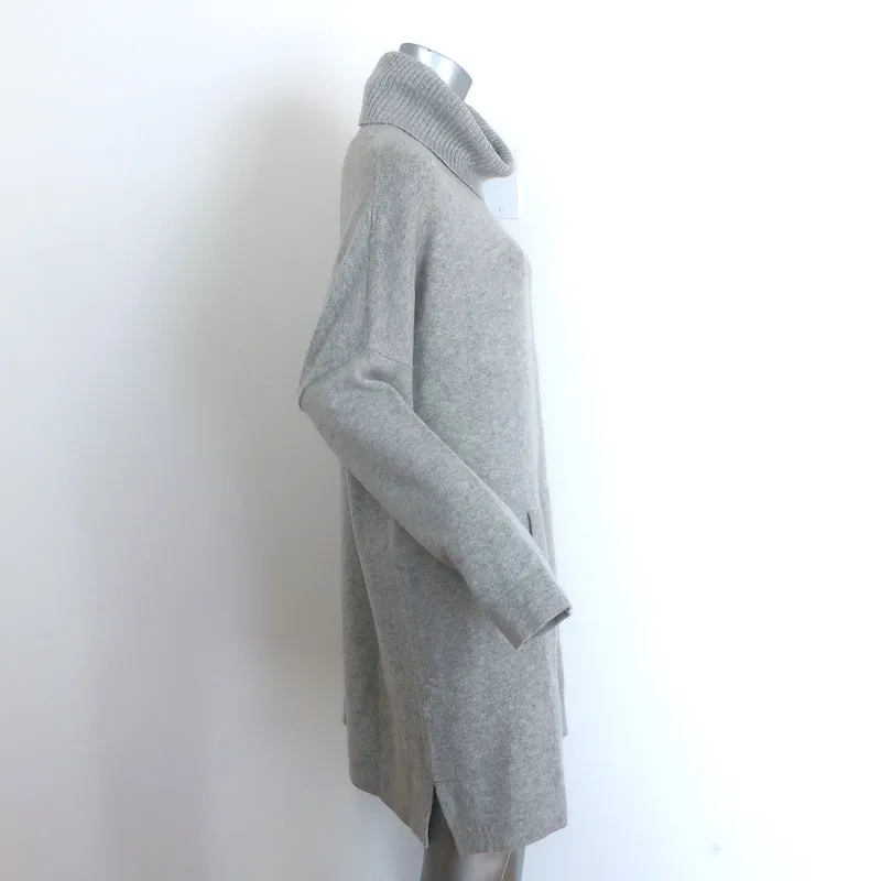 Adam Jones Turtleneck Sweater Dress Heather Gray Wool-Cashmere One Size