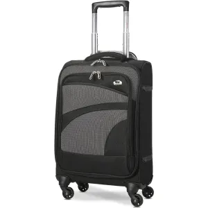 Aerolite Lightweight 55cm 4 Wheel Travel Carry On Hand Cabin Luggage Suitcase Navy Blue Plum Approved for easyJet British Airways Ryanair and More