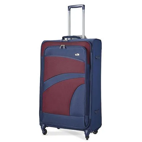 Aerolite Lightweight 55cm 4 Wheel Travel Carry On Hand Cabin Luggage Suitcase Navy Blue Plum Approved for easyJet British Airways Ryanair and More